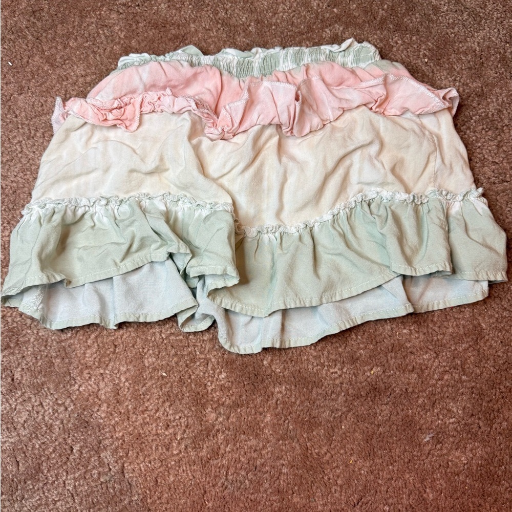 Vintage Havana Pink and Green Ruffle Skirt